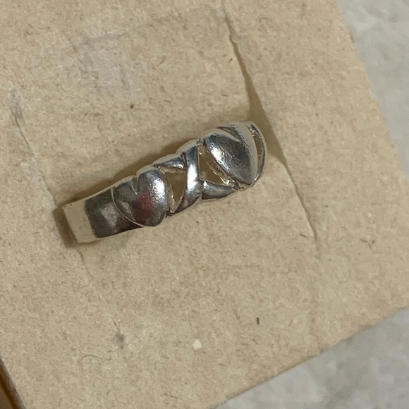 Sterling Silver EUC NF 925 X Heart Ring size 7.5 - Picture 7 of 9